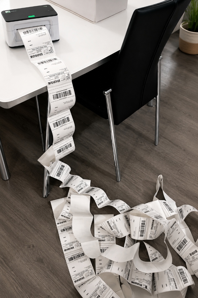 Thermal printer spitting label sheets
