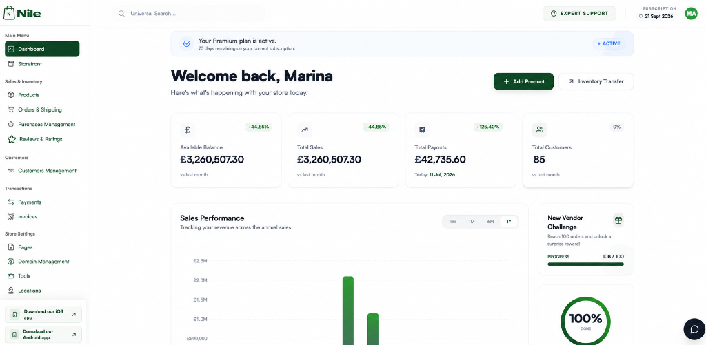 Nile Unified Dashboard Interface