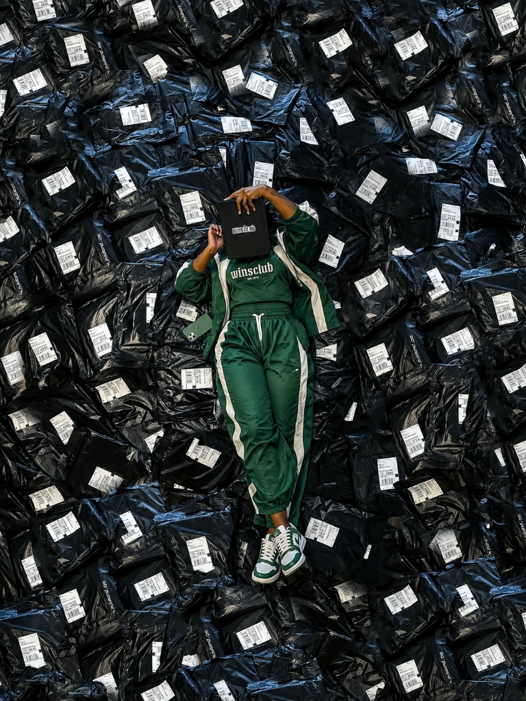 Fulfillment center packages stacked